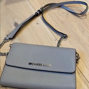 Michael Kors Light Grey wallet on a chain
